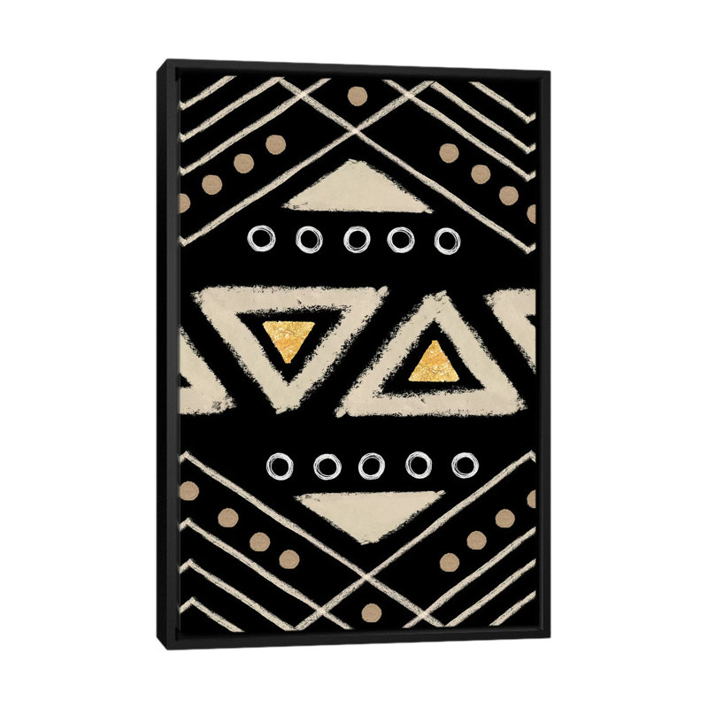« motif ii », impression sur toile, H 26 po x l 18 po x P 1,5 po, Toile avec cadre noir, Pas de tapis