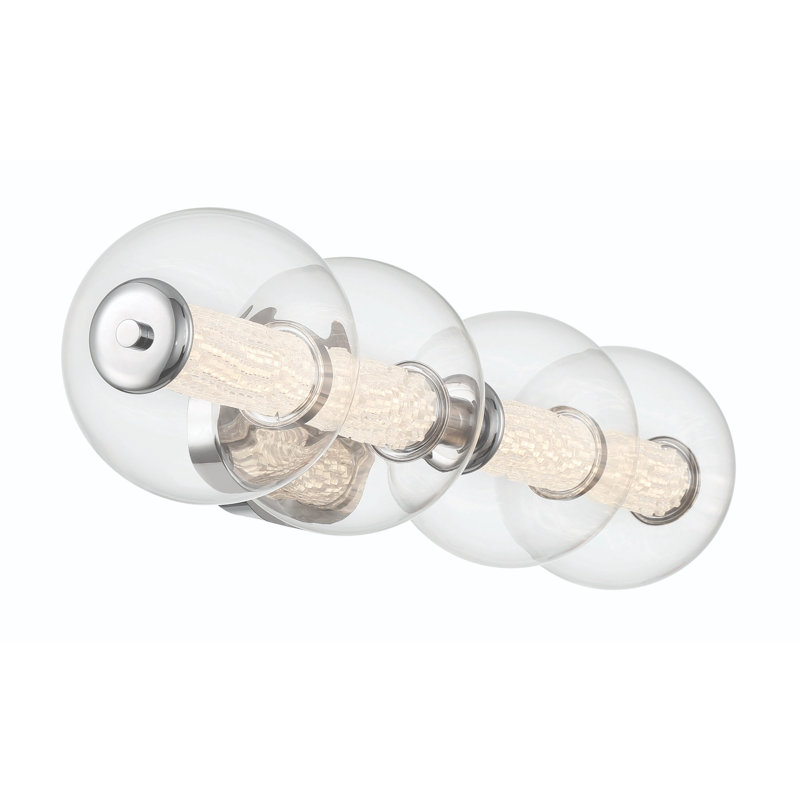 Atomo 4 Vanity Light with Clear Glass, Chrome