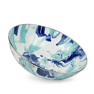 Golden Rabbit Lagoon Enamelware Serving Bowl