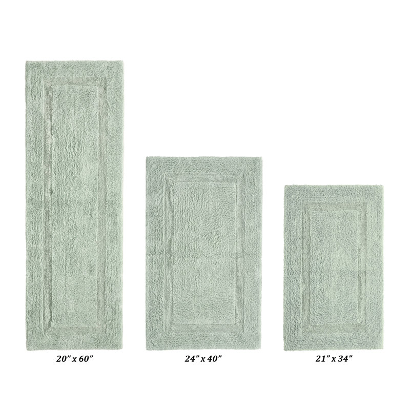 Annerose Premium 100% Cotton 3 Piece Bath Rug Sets, Machine Washable, Super Absorbent & Tufted Weave Reversible Bath Mat for Bathroom, Shower, and Tub, Oeko-Tex Certified Bathroom Rugs