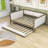 Full Size Upholstered Daybed with Twin Size Trundle, Wood Frame