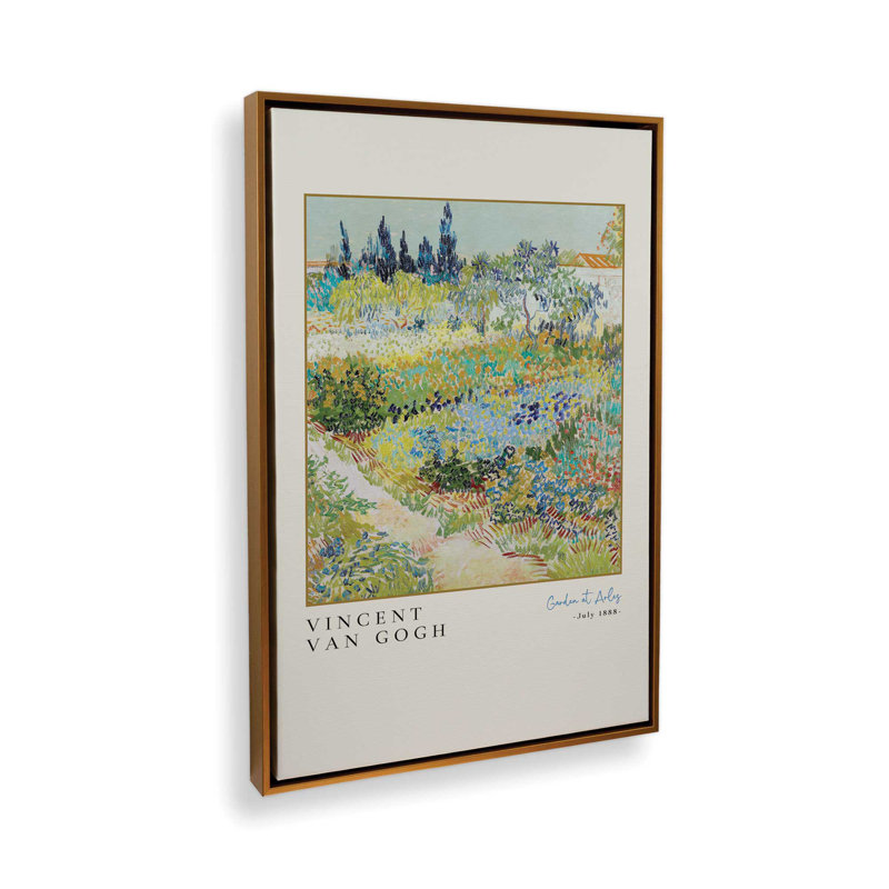 Jardin Van Gogh à Arles, H 12,75 po x l 8,75 po x P 1,75 po, Cadre flottant or poli