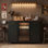 Cabinet Armoire à café avec mini-réfrigérateur intégré, prise de courant, tiroir et porte - Buffet pour la cuisine et la salle à manger‌