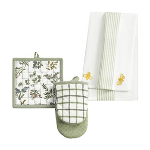 Provence French Countryside Mini Oven Mitt, Potholder, And Kitchen Towel Set
