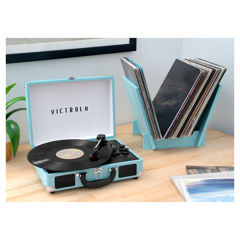 Decorative Record Player, Turquoise