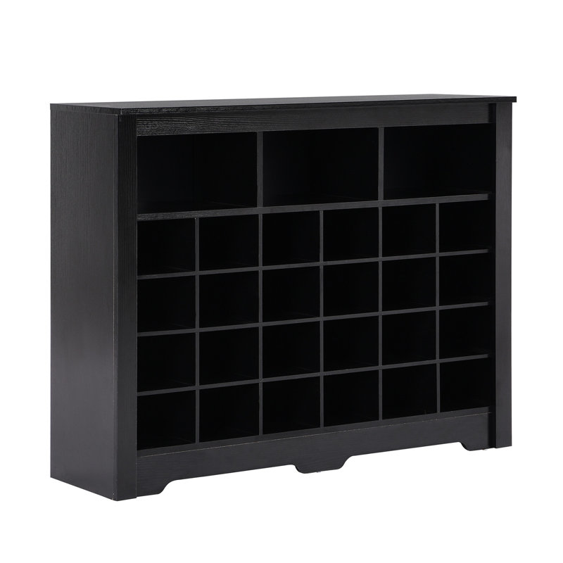 Console à 24 casiers avec base incurvée, Noir