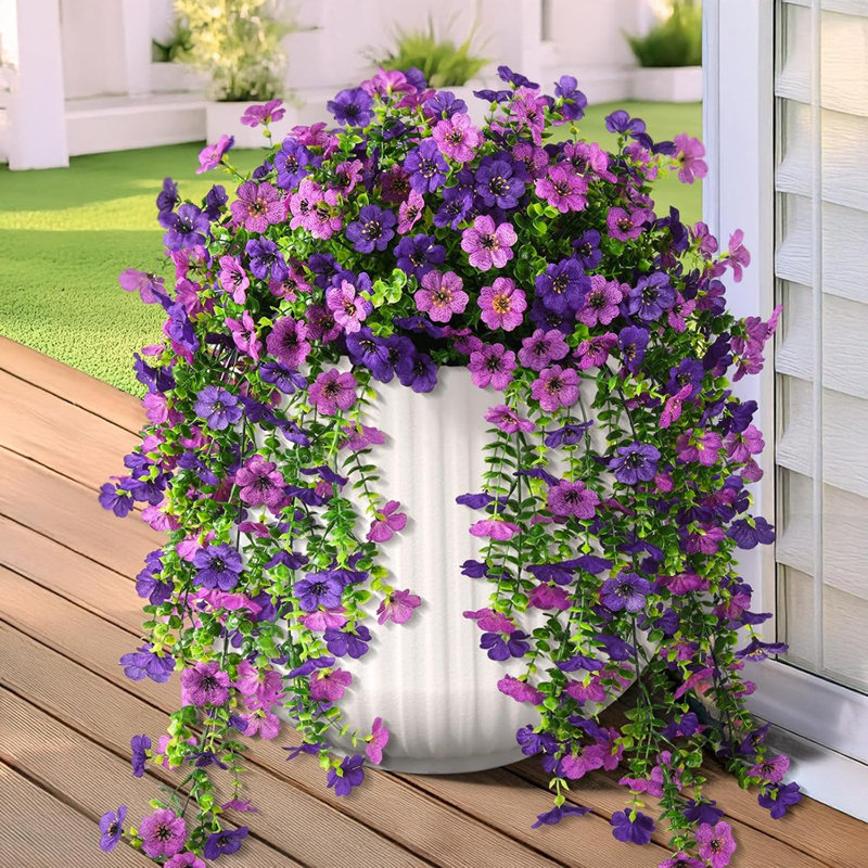 Fleurs artificielles à suspendre pour l'extérieur, 2 pièces de faux ...