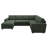 Abramson U-shaped Modular Corduroy Sectional Sofa With Storage Ottoman Green-1460438336-1460438341