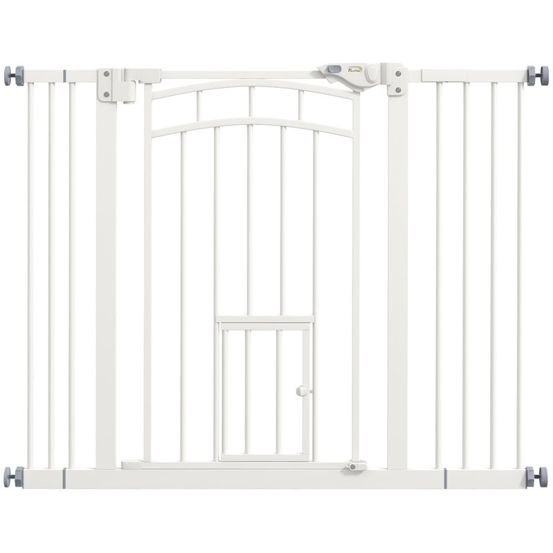 Pressure Safety Gate Dog Gate with Small Cat, 74-100 cm