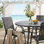 Ensemble de salle à manger de patio rond 6 personnes Edison avec chaises empilables Textilene-956729216