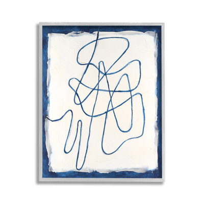 «Blue Line Abstraction Single Photo Frame» par Michael Willett sur toile