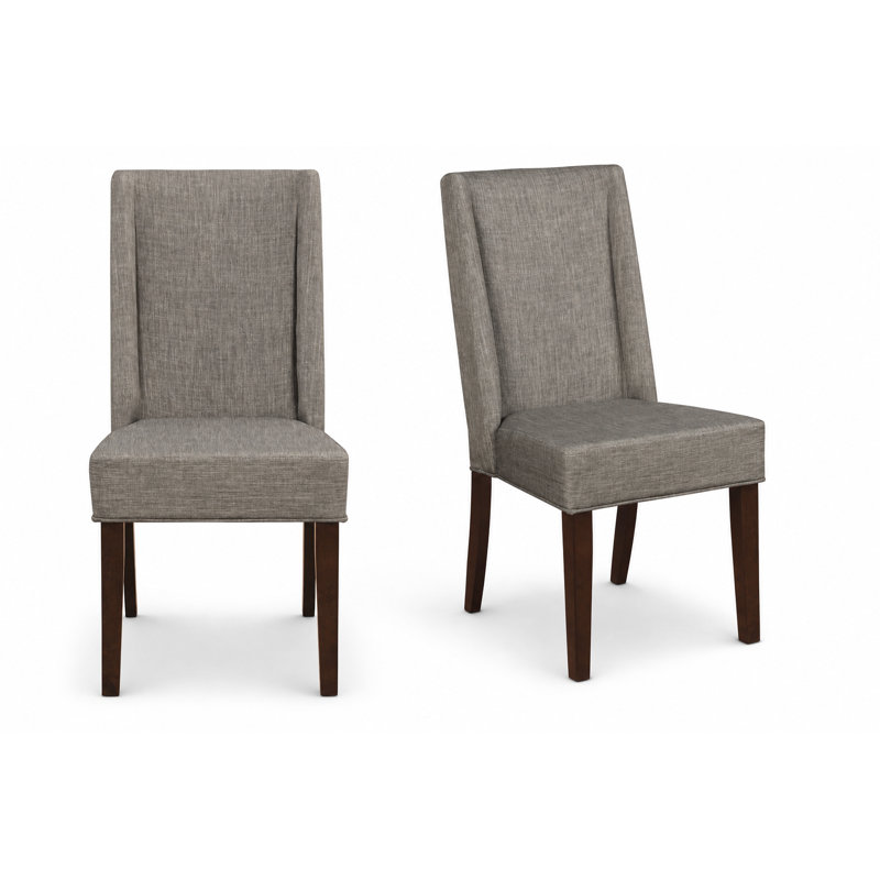 Hagberg 40"H Upholstered Side Chair in Dark Brown/Grey 