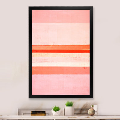 Rose et orange, champs de couleurs - peinture sur toile