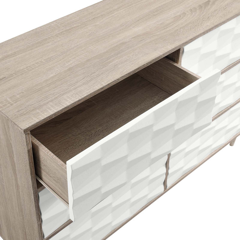 Modway Vespera 6-Drawer Dresser, Oak/White