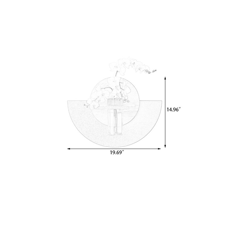 Art mural brun en bois manufacturé, H 14,96 po x l 19,69 po x P 1,97 po, Brun