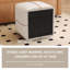 Repose-pieds cubique avec rangement, beige, salon
