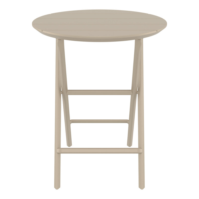 Helen Round Folding Bistro Table, Taupe