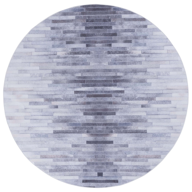 Aubrieana Performance Machine Washable Abstract Rug, Round 6'