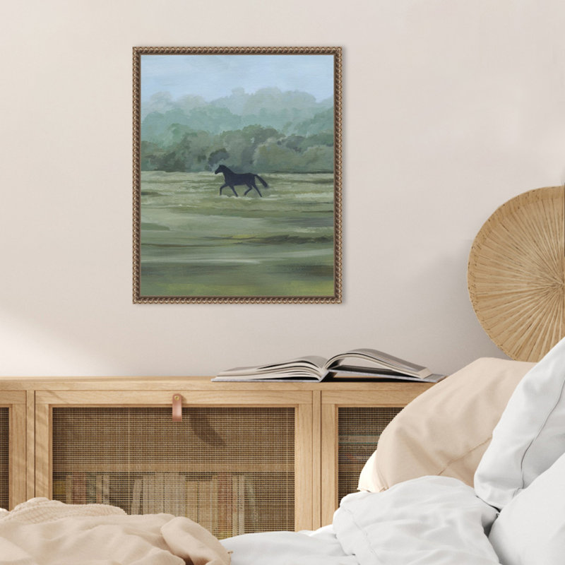 «Rider's Shadow II» par Grace Popp, reproduction d'art sur toile encadrée, H 20 po x l 16 po
