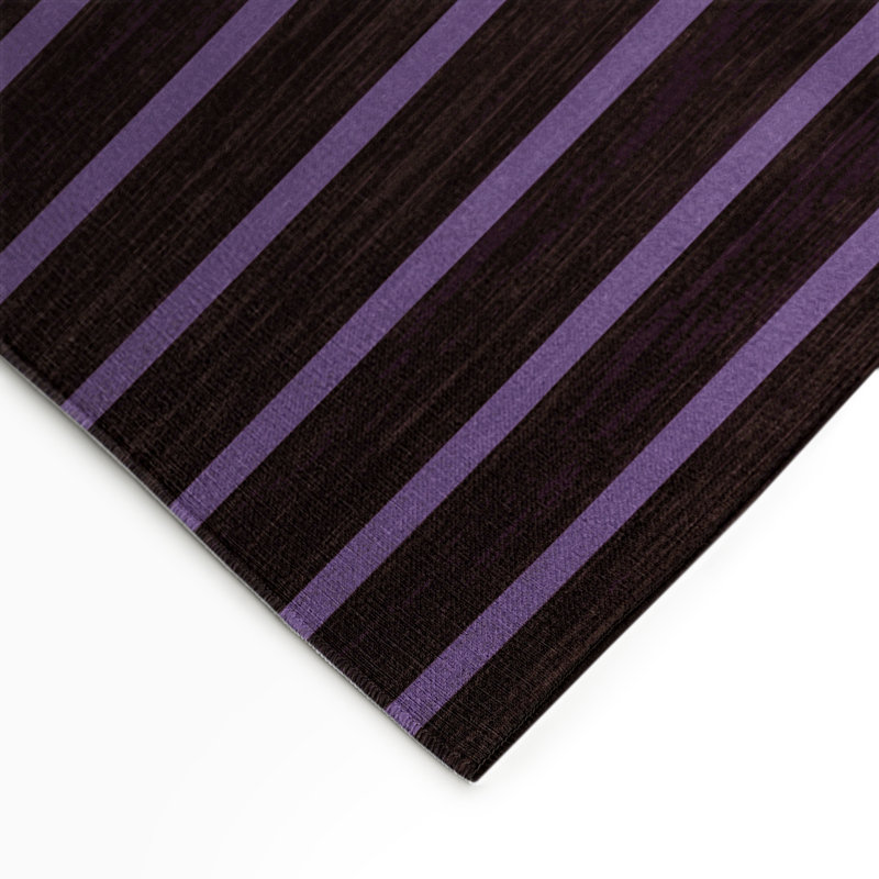 Tapis intérieur / extérieur noir HorizontalStripes, Rectangulaire 3 pi x 5 pi