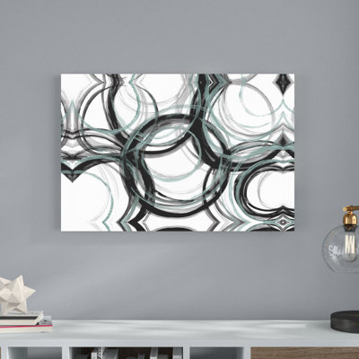 Cercles abstraits avec menthe - peinture sur toile tendue