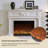 59.06"Ivory White Rubber Wood Landscape Electric Fireplace