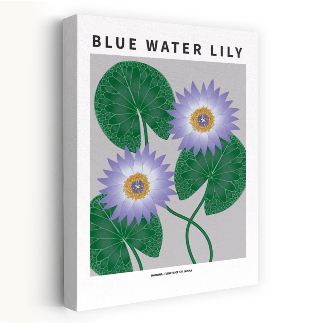 Contemporary Art Modern Abstract Lily Lotus Flower Plant Art