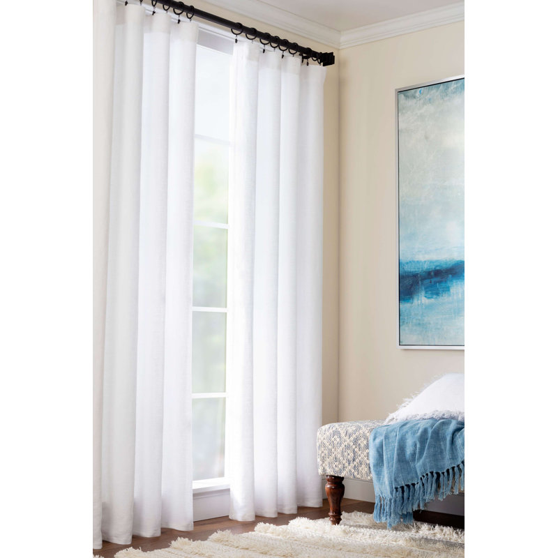 Stone Washed Linen Curtain Panel, 50"W x 84"L, Natural