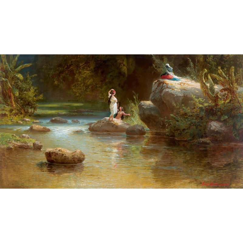 Badende Am Fluss