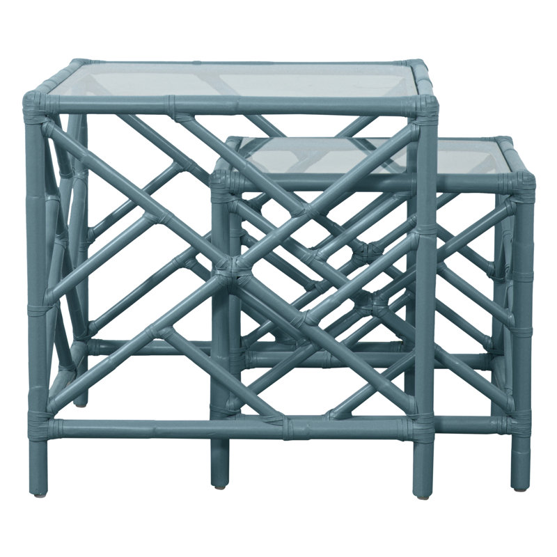 Tables gigognes Chippendale, Bleu régate