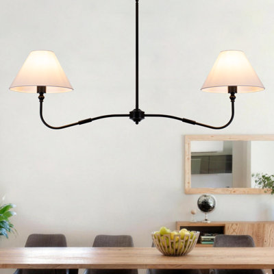Luminaire suspendu linéaire à 2 lumières pour îlot de cuisine