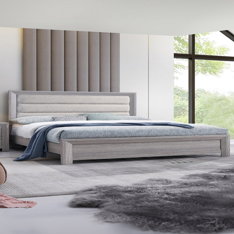 Mobilier de chambre à coucher avec lit plateforme moderne, Double