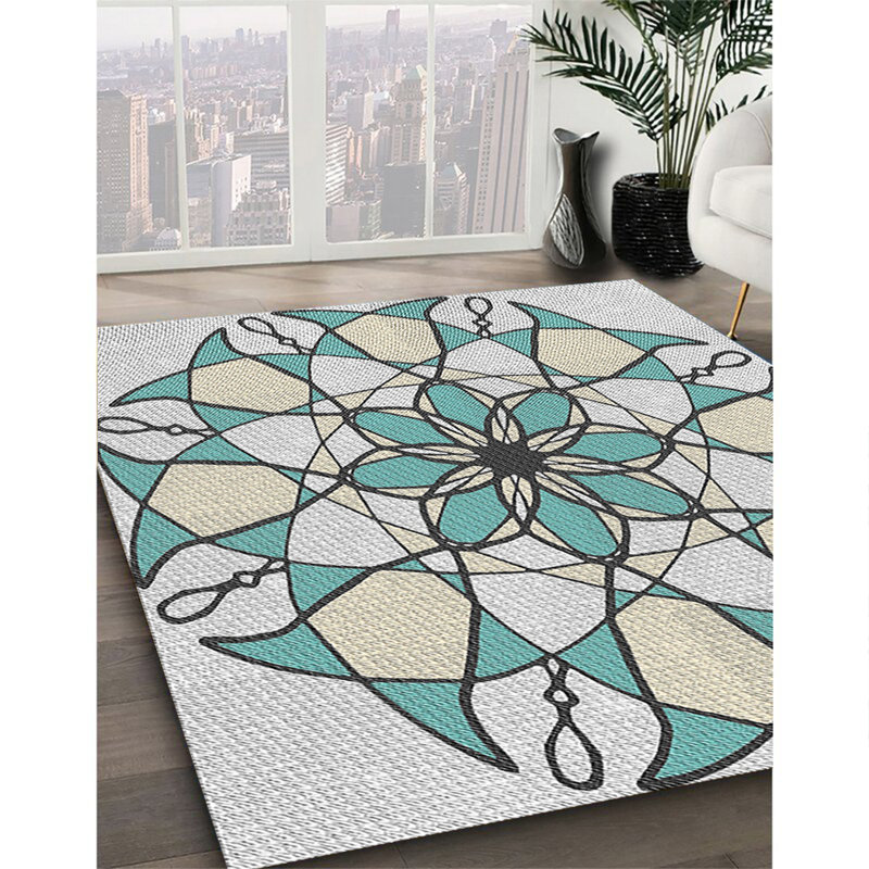Tapis blanc cassé/vert mer, Rectangle 8 pi x 12 pi