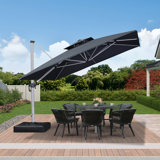 Justhin 3.3m Square Cantilever Umbrella With Base