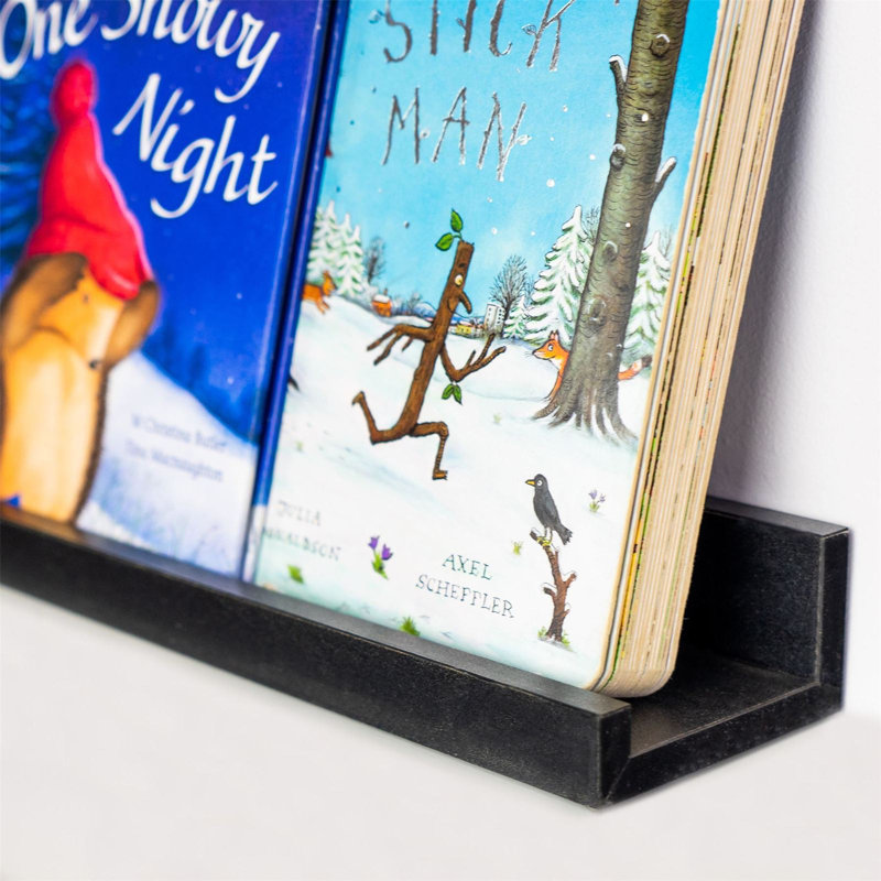 Floating Picture Ledge Wall Shelves, 4.5cm H x 32.5cm W x 8.5cm D, Black