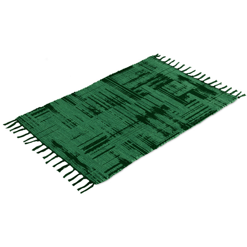 Tapis intérieur / extérieur en coton tressé à la main 2 pi x 3 pi gris / noir Klingler