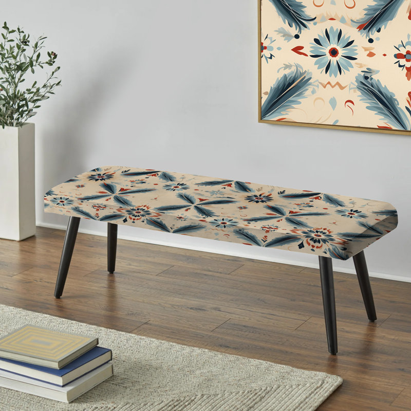 Motif Nomadic Harmony - banc rembourré noir géométrique