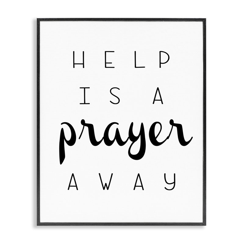 «A Prayer Away Sentiment», estampe numérique par Ashley Calhoun bh-866, H 20 po x l 16 po, Giclée encadrée noir minuit