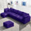Canapé modulaire surdimensionné à compression, canapé modulaire en forme de L avec repose-pieds, canapé à siège profond pour le salon, housse de coussin amovible