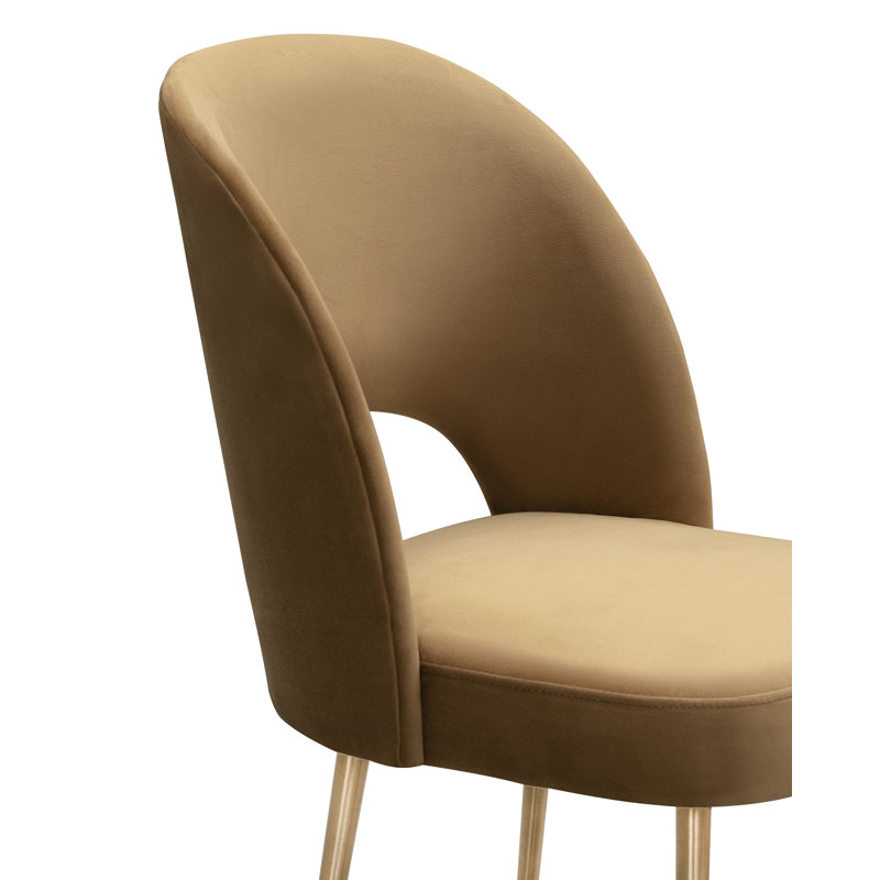 Rizo Cognac Velvet Chair, Brown Velvet