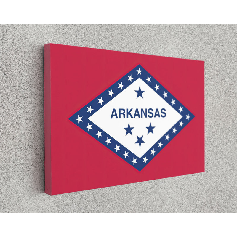 Drapeau de l'Arkansas State, drapeau américain, impression sur toile, décoration murale, L 60 po x H 40 po