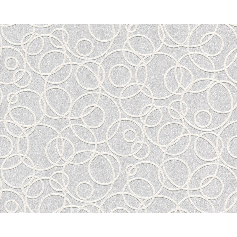 Rouleau de papier peint texturé L 33 pi x l 21 po, Blanc clair / gris cendré