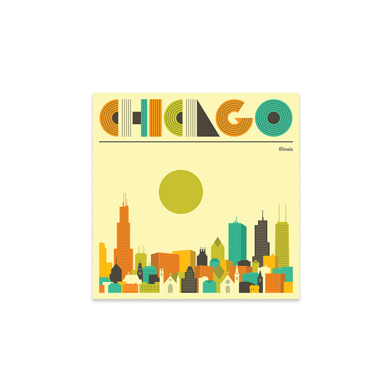 «Chicago Skyline I» par Jazzberry Blue - impression non encadrée, H 24 po x l 24 po x P 0,25 po