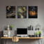Tranquil Night Forest Framed Canvas Posters Set of 3 Wall art