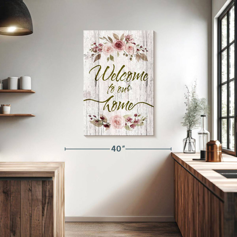 Panneau floral sur bois, H 39 po x l 26 po