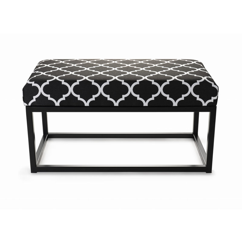 Malad Velvet Upholstered Bench, Black, 45 x 60 x 30cm