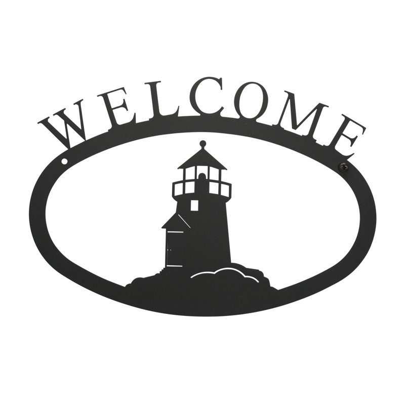 Lighthouse - Welcome Sign Large, 7.88" H x 11.38" W x 0.05" D