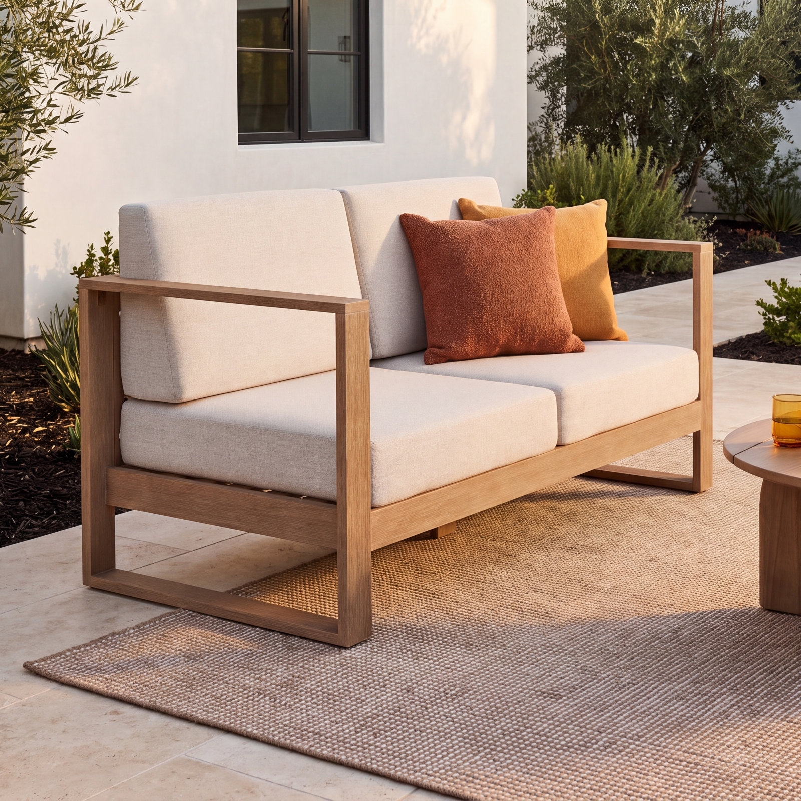 Cove 63" Eucalyptus Patio Loveseat
