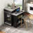 59.5" Kitchen Island With Extendable Dining Table, 2 Drawers, Power Outlet, Double-Sided Storage-2143110231