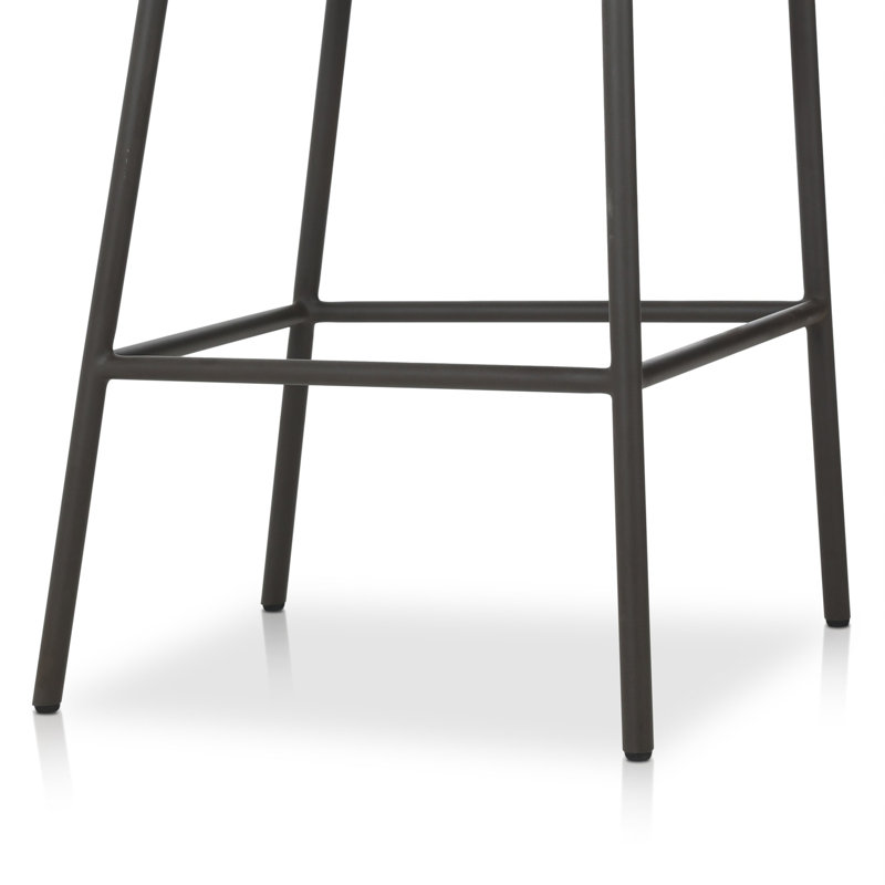 Porto Outdoor Bar Stool, Brown, Black, 26.5"